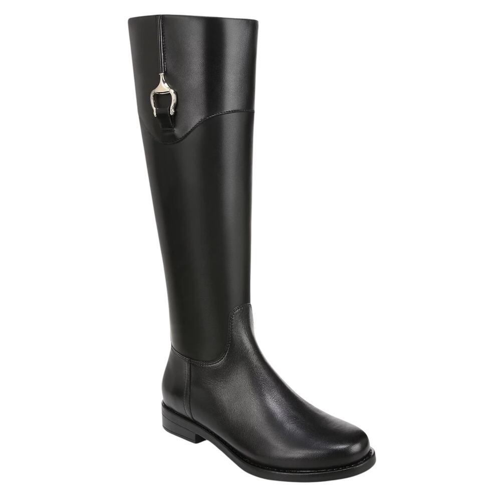 Giani Bernini Womens Sandraa Leather Knee High Riding Boots Black Size 6 1/2